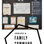 This DIY chalkboard family command center puts everything the kids need for school on a kitchen wall. It could also go in a mudroom or entryway. It has a calendar, menu board, homework organizer, mail sorter, bulletin boards, and more!