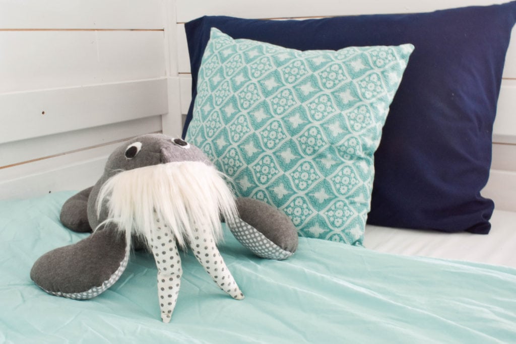 Beach House Bunk Room Reveal @jessicawellinginteriors.com, walrus, bunk beds