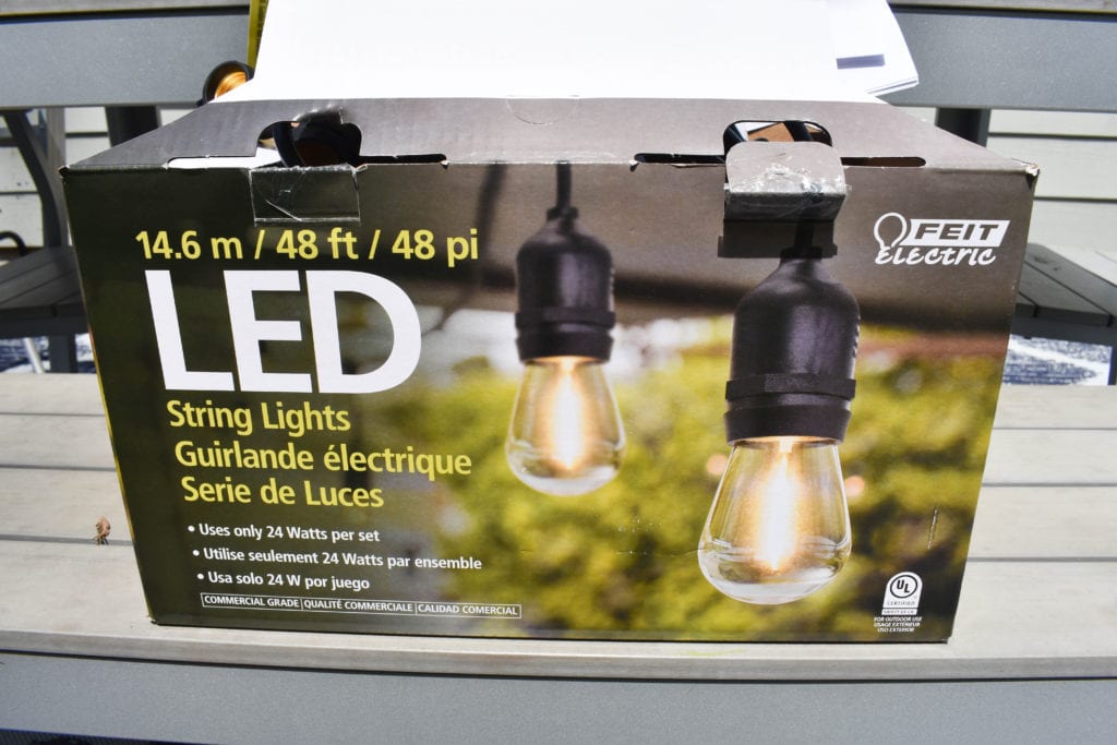 box of Feit Electric LED string lights