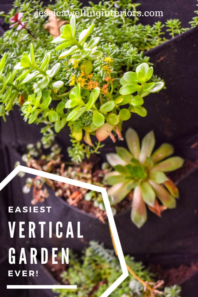 This ultra-simple outdoor vertical garden is the perfect decor for a fence or wall. Just fill the felt planter pockets with your favorite herbs or flowers.