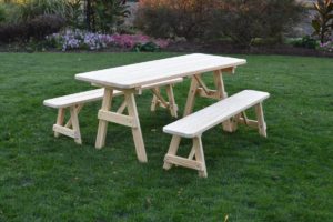 RoseboomPineTraditionalPicnicTablewith2Benches 300x200 