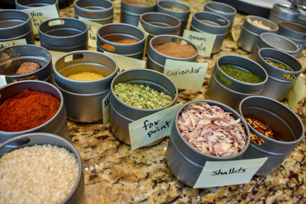 photo of spices in tins