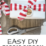 Easy DIY Fabric Ribbon: gift wrapping ideas with white paper and fabric ribbon
