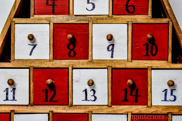 Make your own reusable advent calendar! It's great for kids and adults alike. Fill the boxes with little toys, candy, notes, or whatever you like!