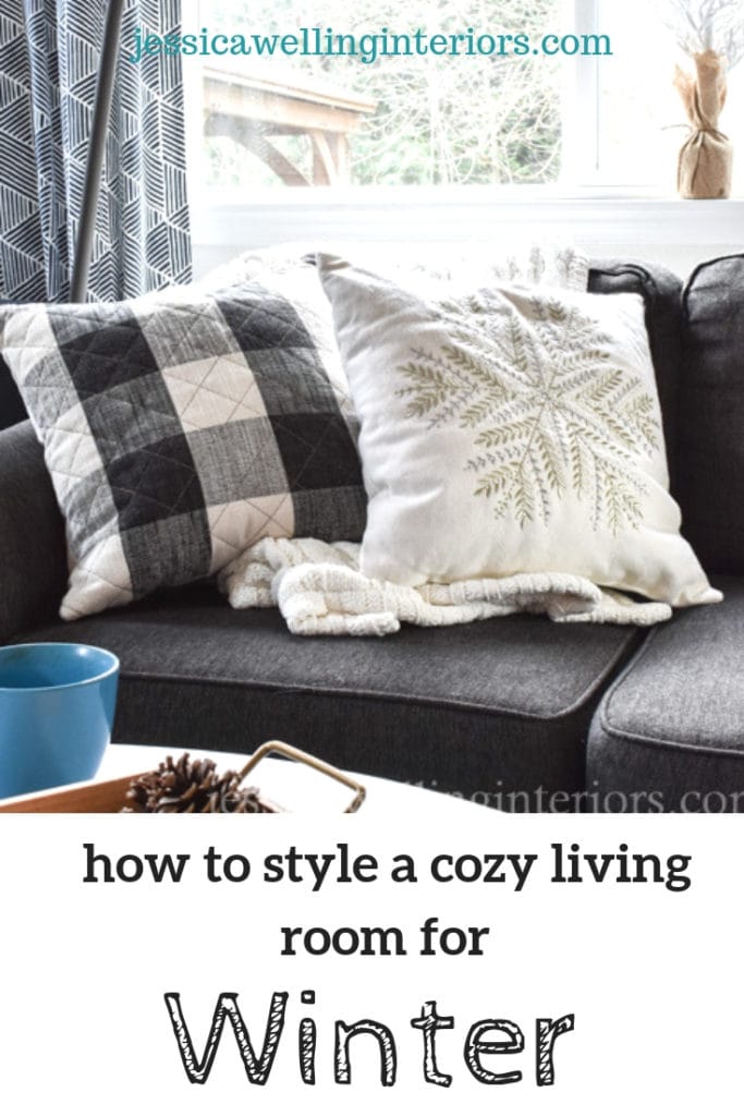 Take your living room decor from Christmas to cozy for Winter with these simple Winter decorating ideas! It's all about throw pillows, throw pillow covers, and throw blankets.