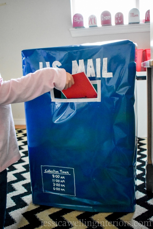 image of blue mailbox in play post office