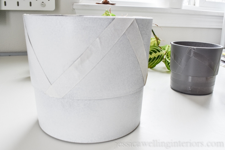 image of modern indoor planter spray painted white