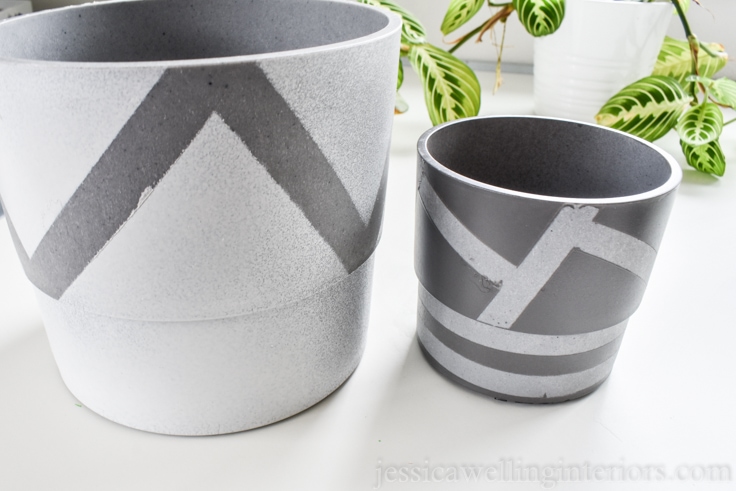 image of hand painted modern indoor planters