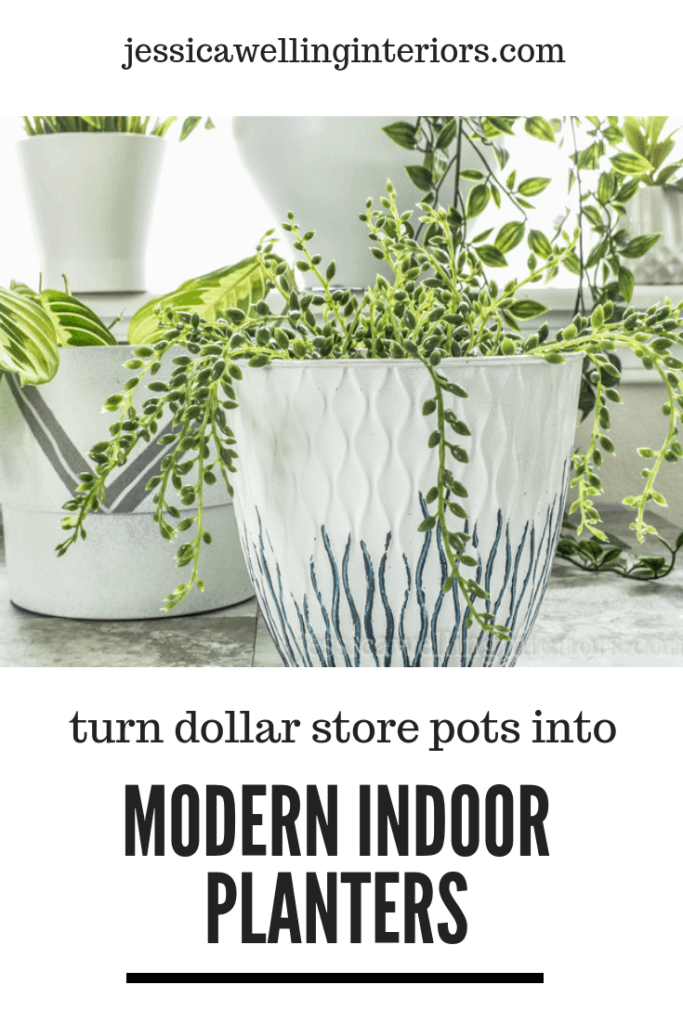 image of hand painted modern indoor planters