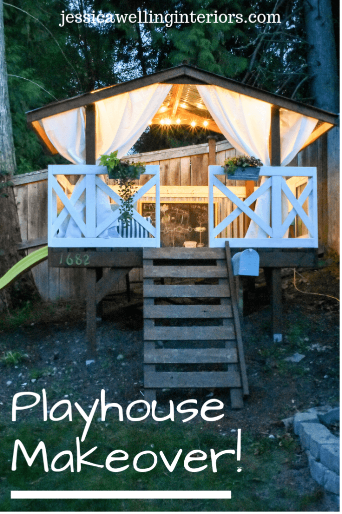 image of playhouse with string lights