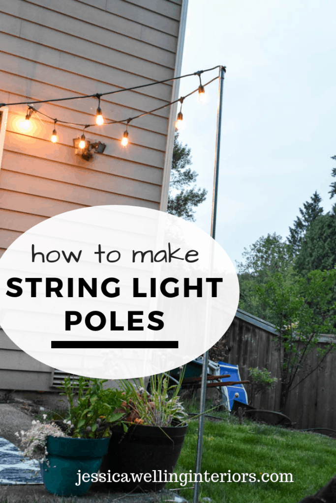 DIY Portable String Light Posts - The Ponds Farmhouse