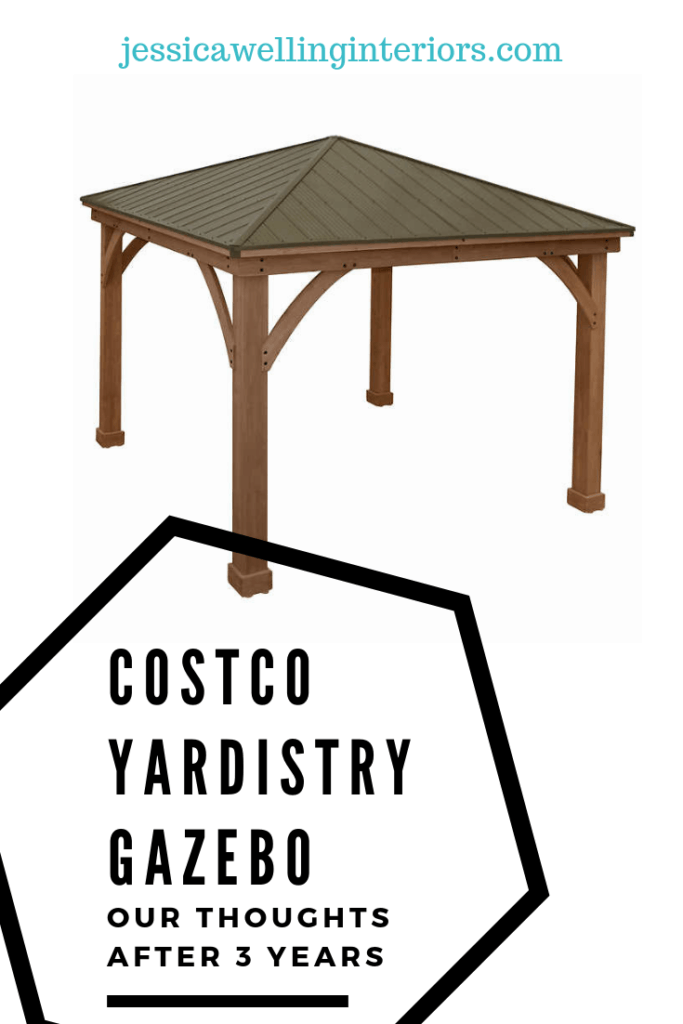 Costco Gazebo: Våra tankar efter 3 år cedar gazebo med vit bakgrund