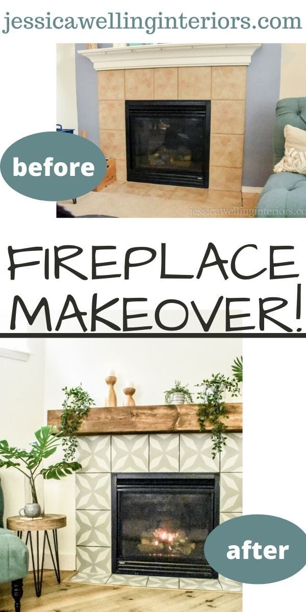 $110 DIY Fireplace Makeover: How to Paint Tile - Jessica Welling Interiors