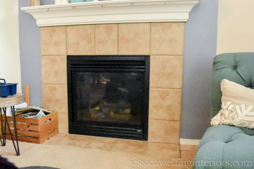 Diy Faux Cement Tile Fireplace Makeover Jessica Welling Interiors