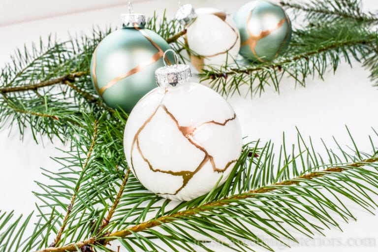 Easy Kintsugi DIY Christmas Ornaments