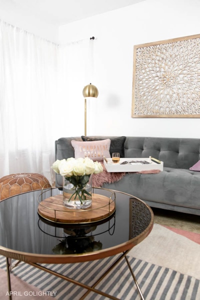 bright, modern living room with walls painted white