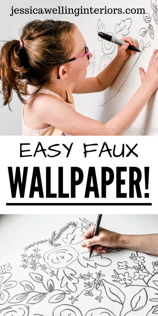 Faux Wallpaper with Sharpie Marker