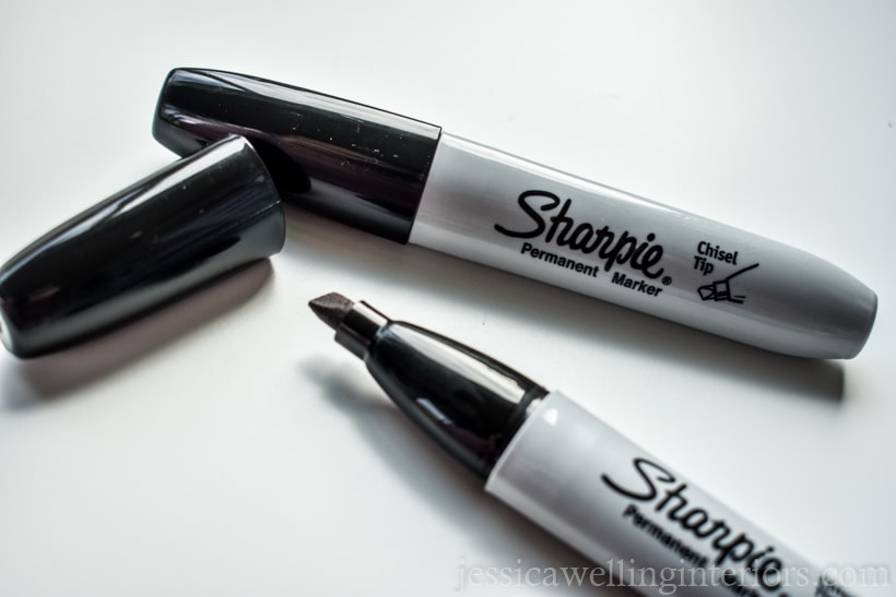 two chisel-tipped Sharpies for drawing on walls