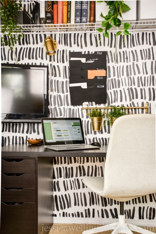 Ikea home office ideas packed into a closet office with Linnmon, Alex, Kvissle, and more.