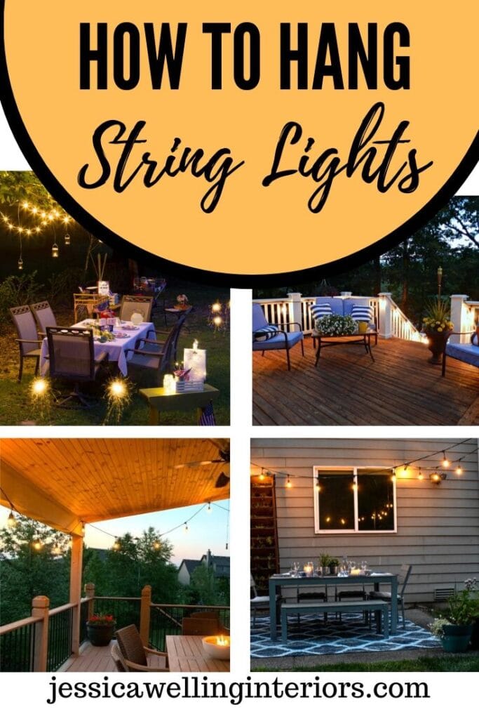 easiest way to hang string lights