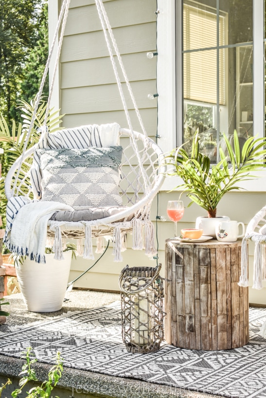 Boho Porch Swings Reveal: Small Front Porch Decorating Ideas - Jessica ...