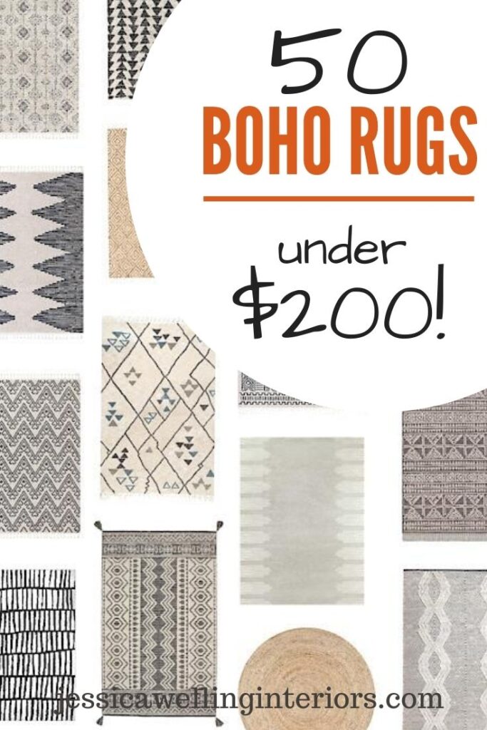 With this collection of 50 stylish, inexpensive modern Boho area rugs in beige, natural, cream, ivory, grey, black, and white, you're sure to find the perfect rug for your living room, dining room, bedroom, or office! 