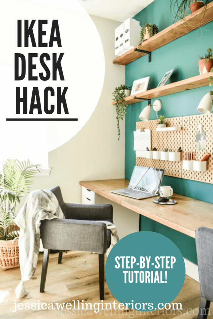 Simple Diy Ikea Desk Tutorial Jessica Welling Interiors - Wall Mounted Fold Away Desk Ikea