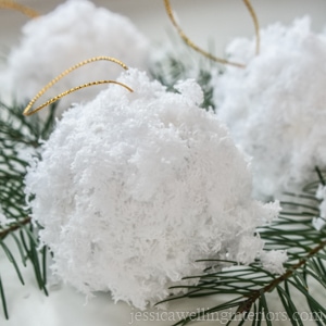 fluffy snowball Christmas ornament