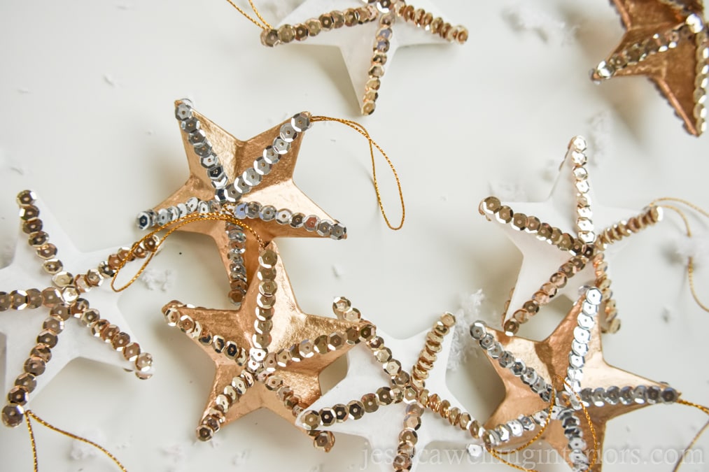 DIY Christmas Ornaments: Metallic Stars