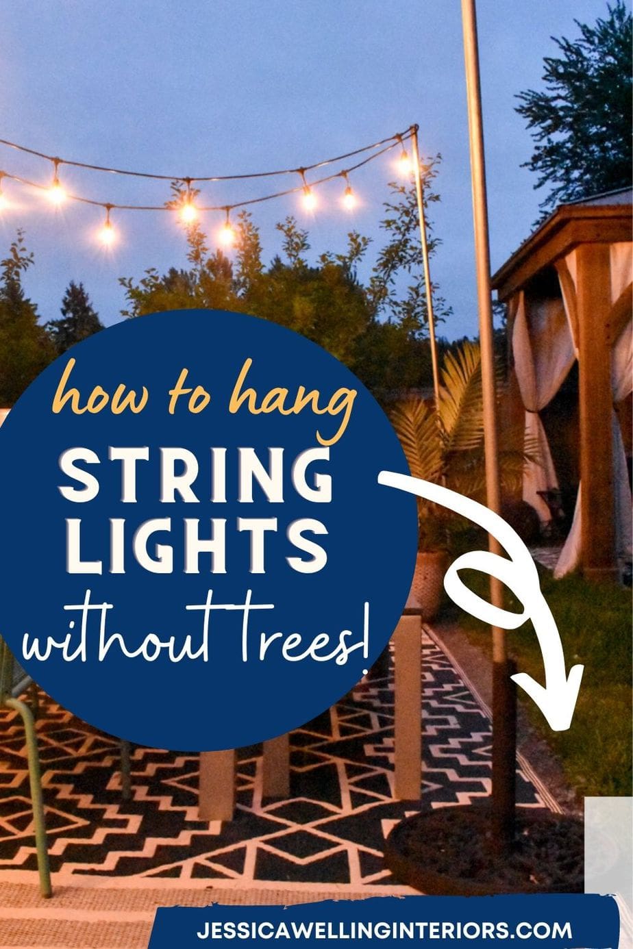 The Easiest DIY Outdoor String Light Poles Tutorial! - Jessica Welling ...