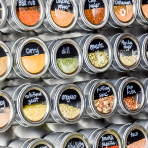 DIY magnetic spice rack