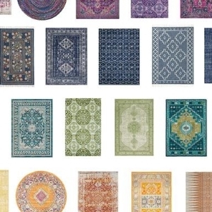 collage of colorful rugs