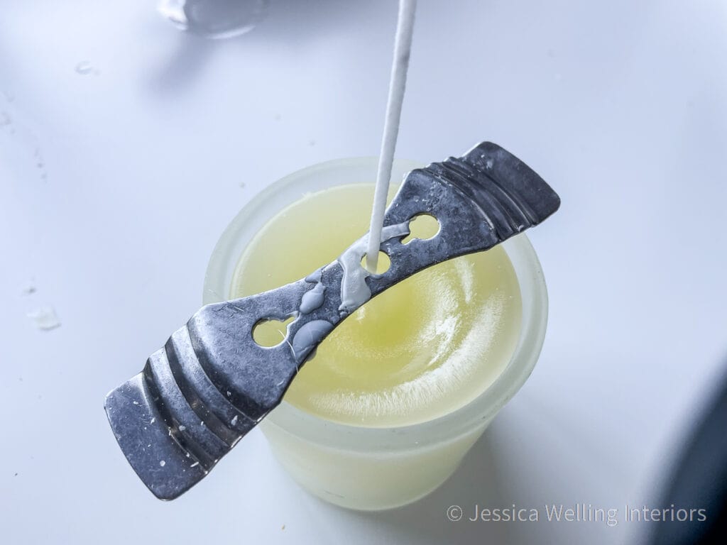 citronella candle cooling after being poured