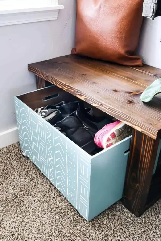 DIY Entryway Shoe Storage Bench