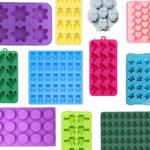 collage of silicone wax melt molds in different shapes and sizes