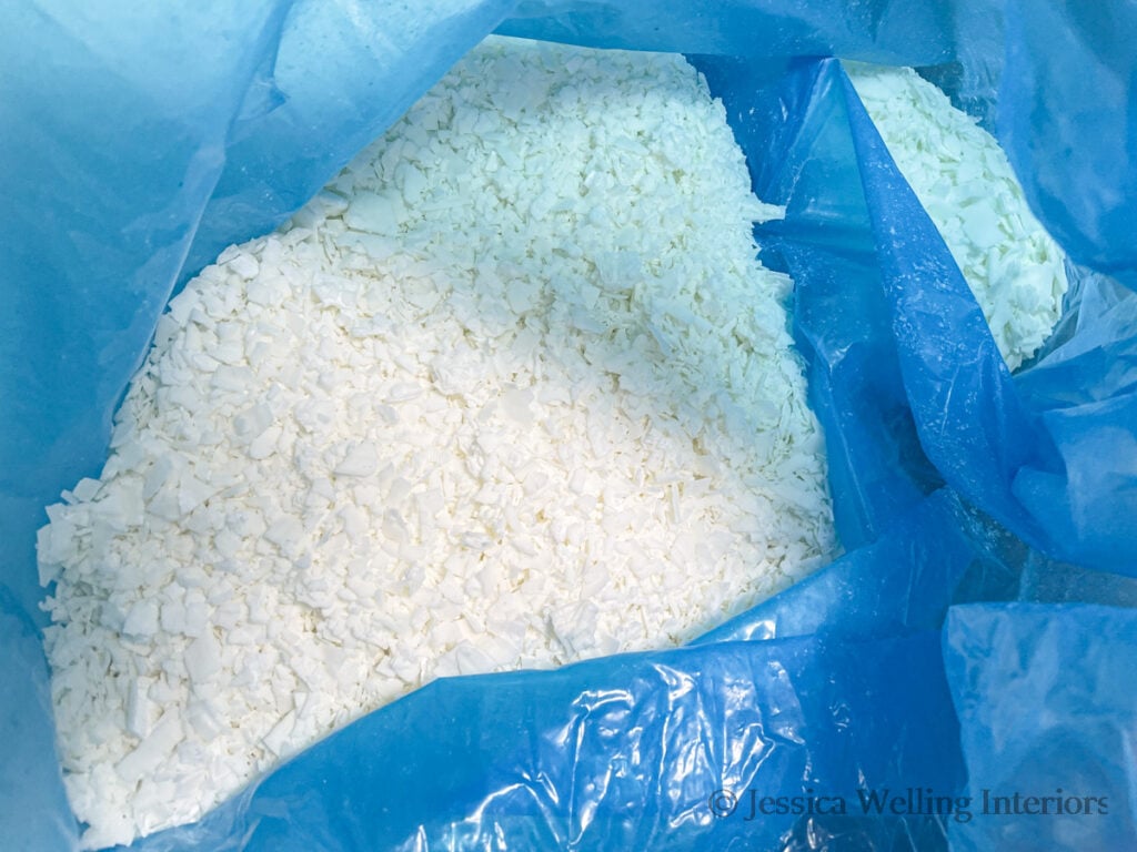 bulk bag of natural soy wax flakes for candle making