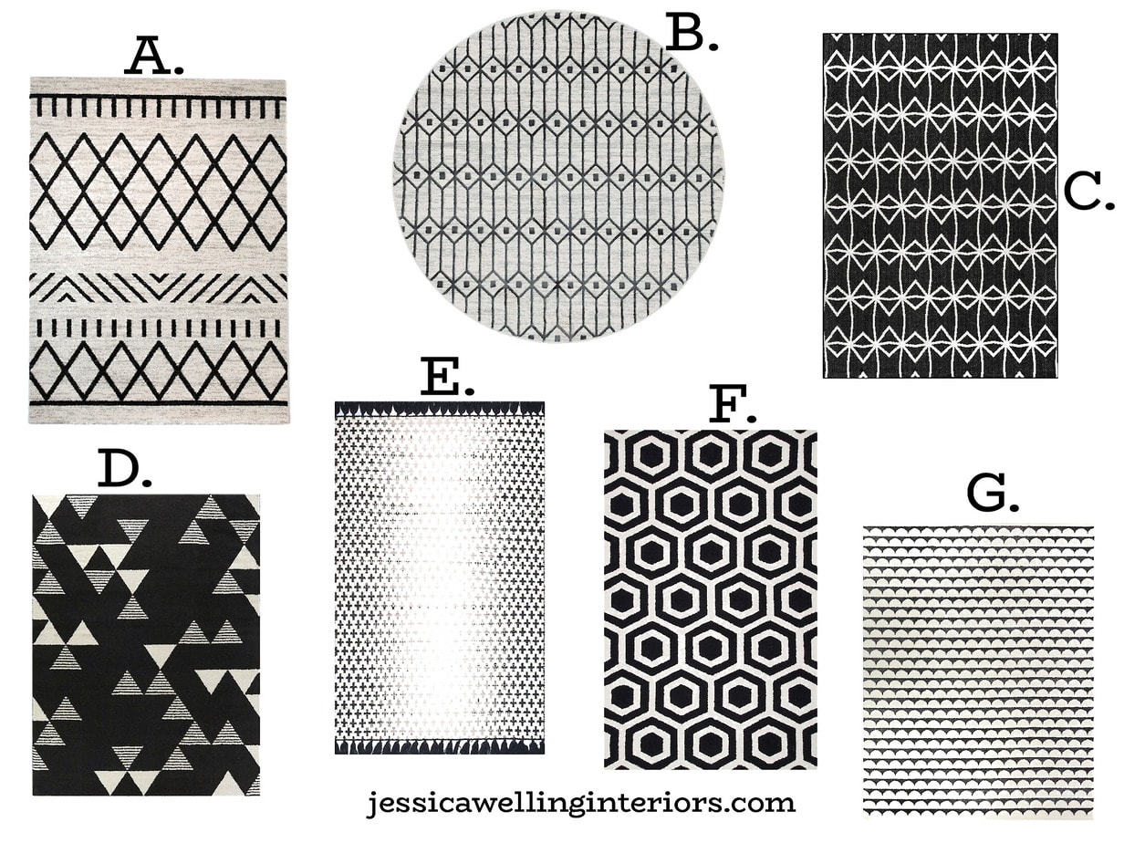 30 Inexpensive Black White Rugs 2024 Jessica Welling Interiors   Geomeric Area Rugs 