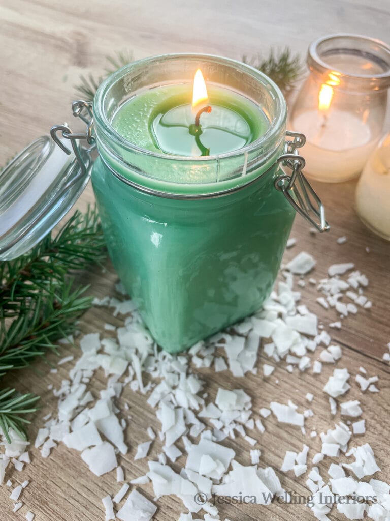 DIY Christmas Tree Scented Candles - Jessica Welling Interiors