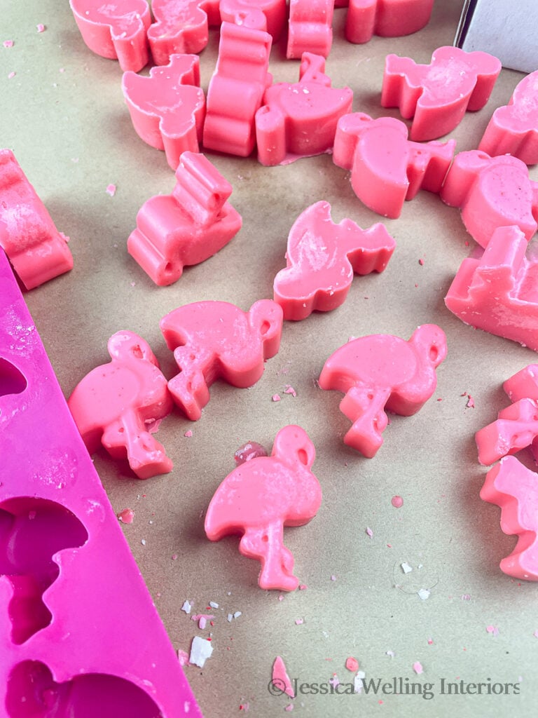 pink flamingo-shaped wax melts