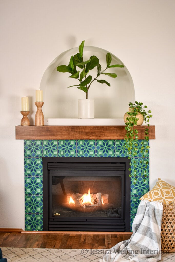 Moroccan Tiles Fireplace Mriya Net   Fireplace Makeover 683x1024 