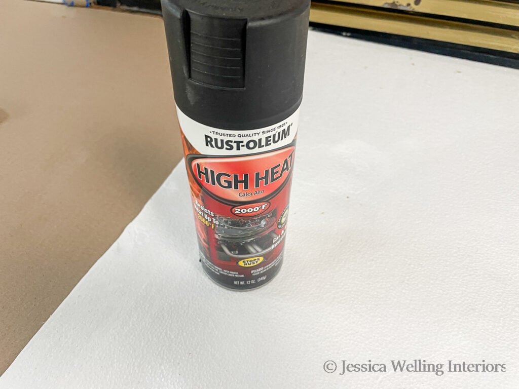 can of Rust-o-leum High Heat spray paint in matte black