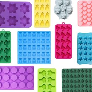 collage of silicone wax melt molds in fun shapes