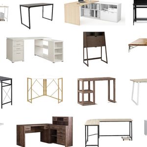 collage of desks for home offices