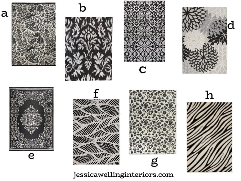 The Best Black and White Outdoor Rugs for 2023! Jessica Welling Interiors