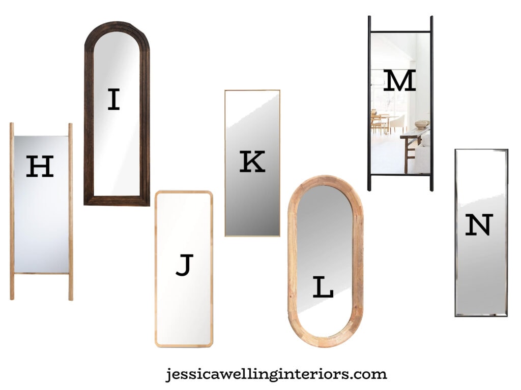 collection of rectangle and arched full length mirrors
