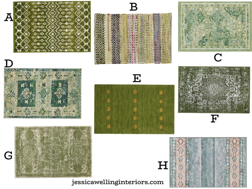 green accent rugs for entryways 