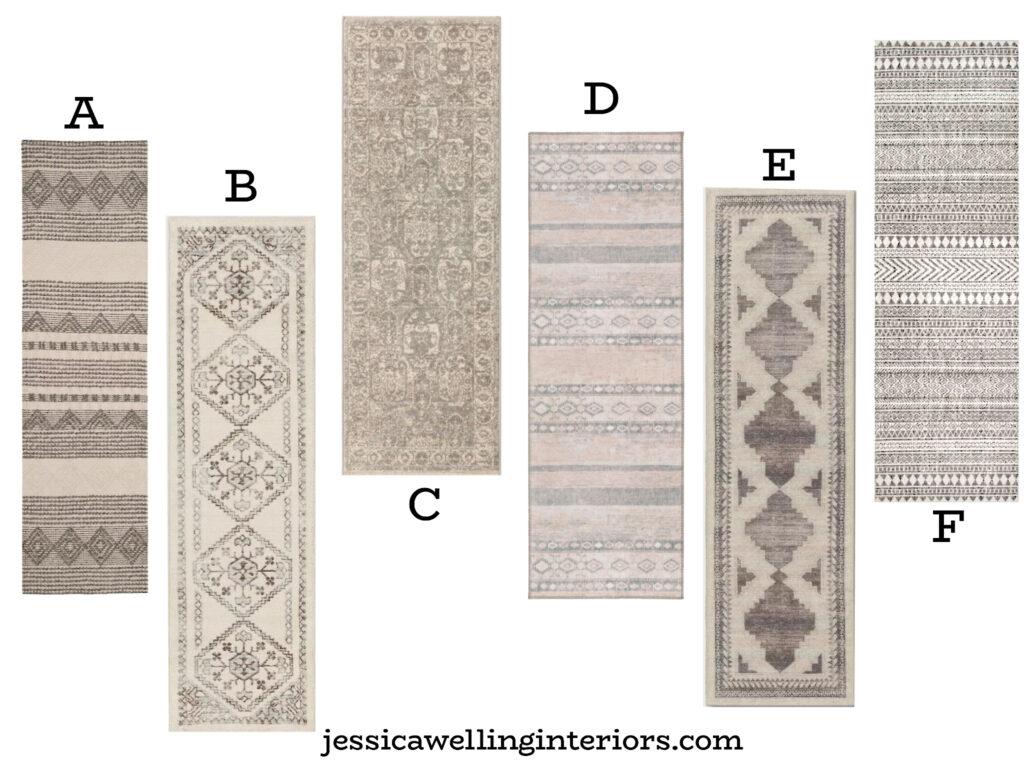 collage of neutral & beige runner rugs