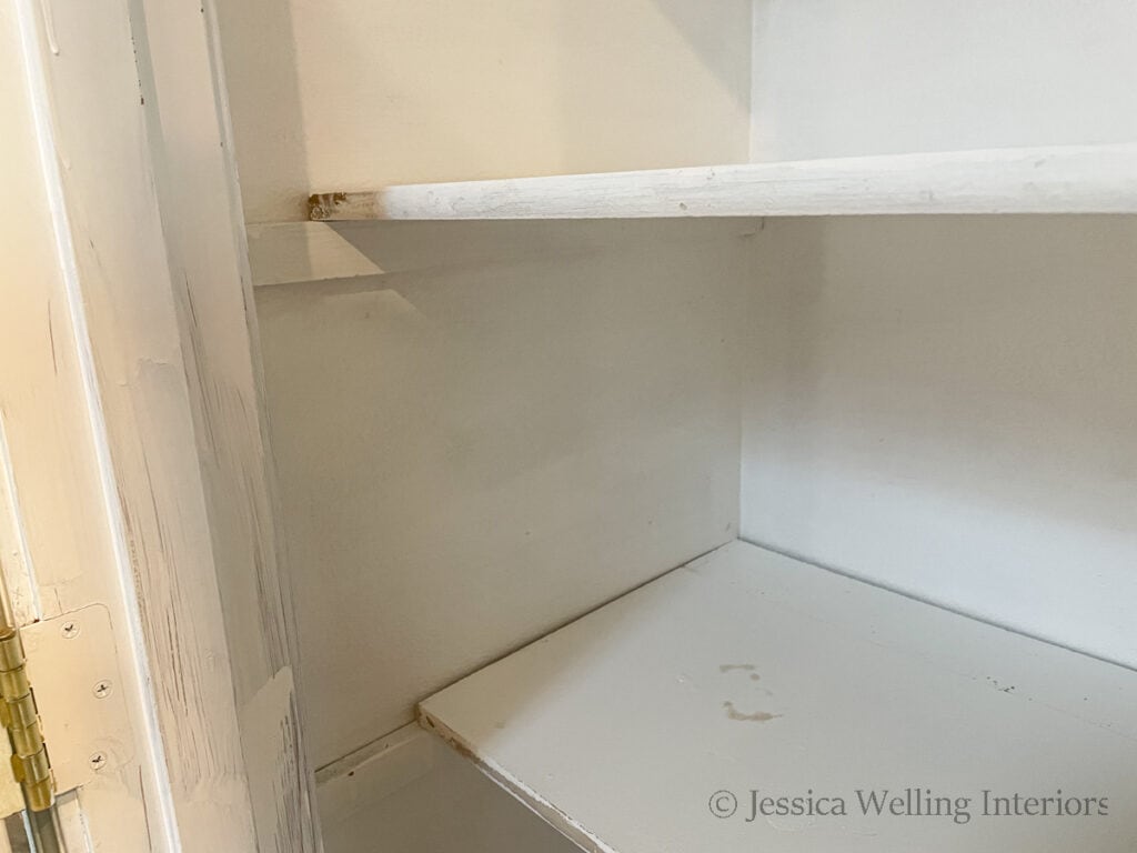 deep pantry shelves cut down to make extra space