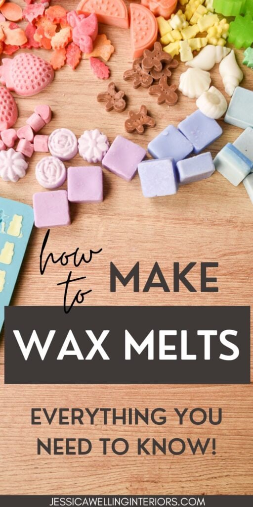 How to Make Wax Melts: Everything You Need To Know! DIY wax melts in different shapes, sizes and colors spread out on a table