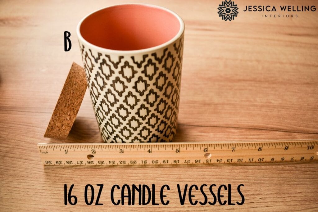 16 oz candle container next to a ruler